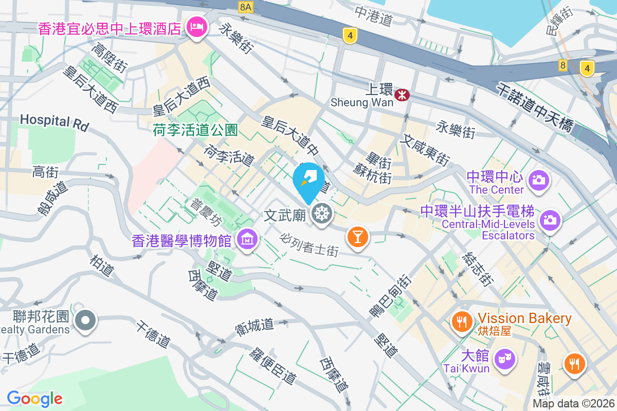 荷李活道165號 地圖位置