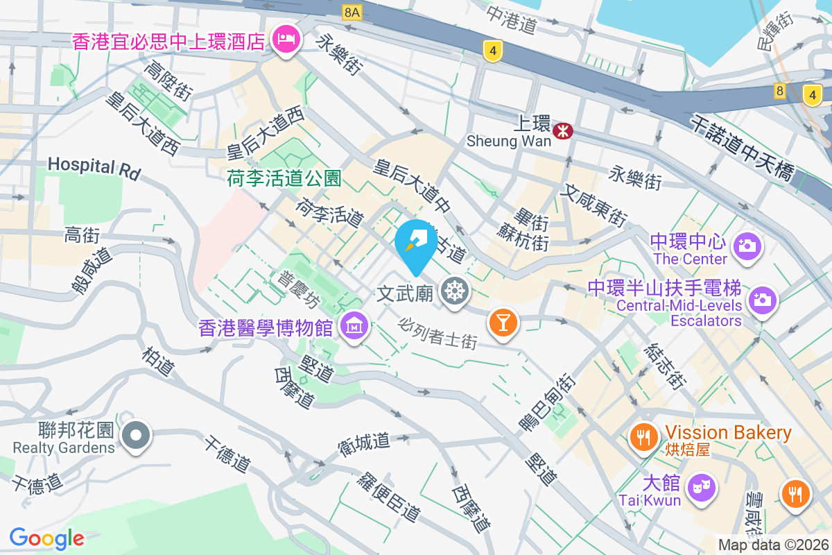 荷李活道152-154號 地圖位置