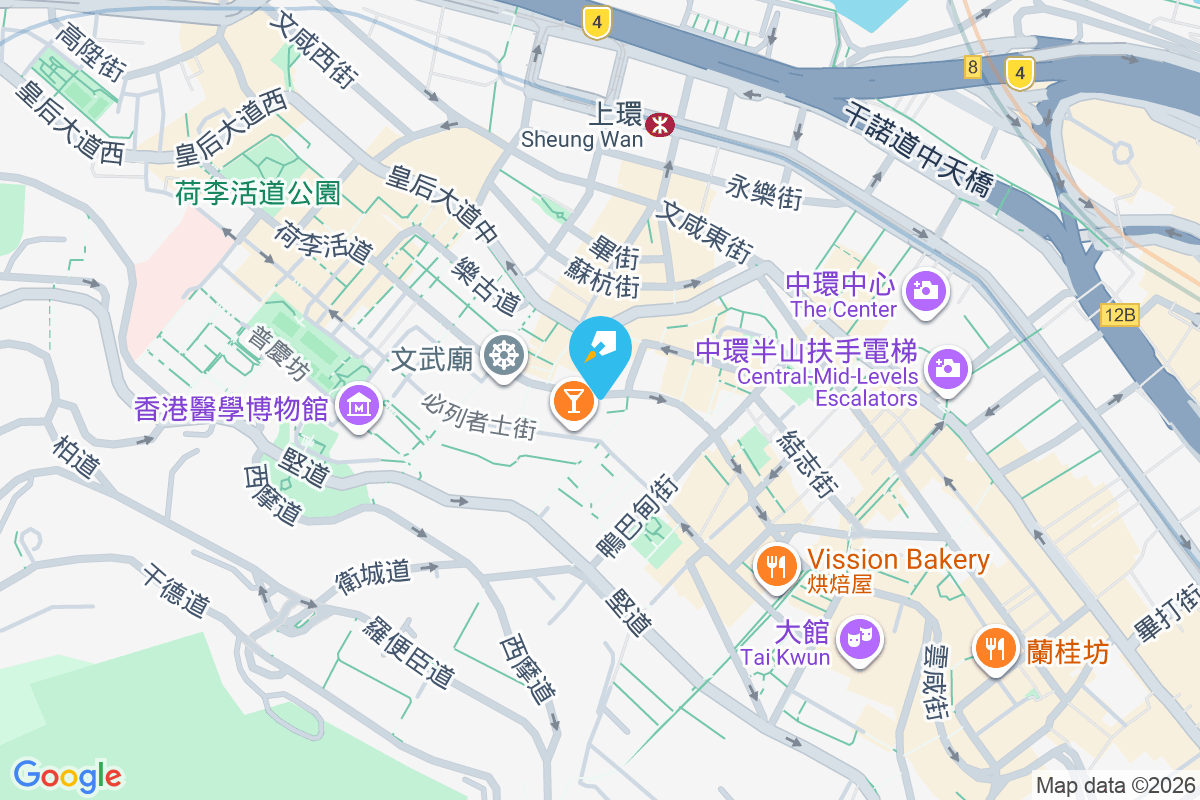 荷李活道92號 地圖位置
