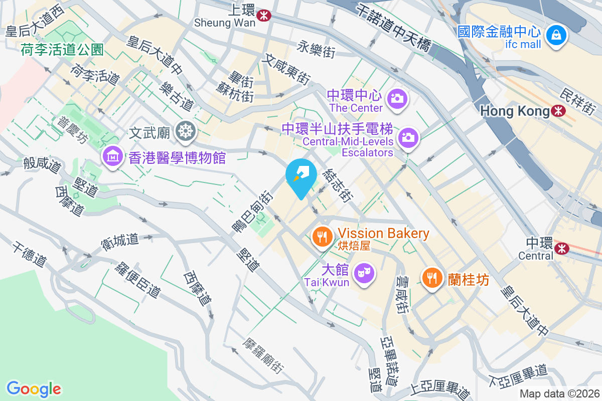 荷李活道62號 地圖位置